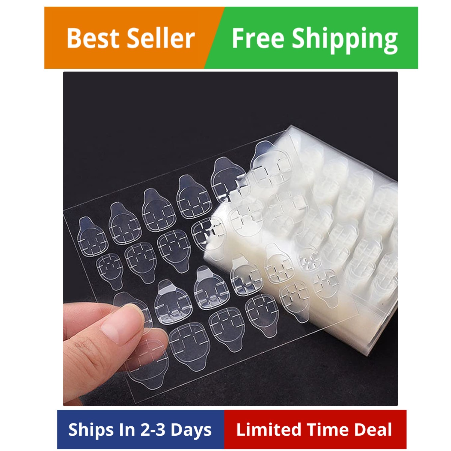 2400 Pcs100 Sheets Nail Glue Stickers Double Side for Press on Nails Stickers…