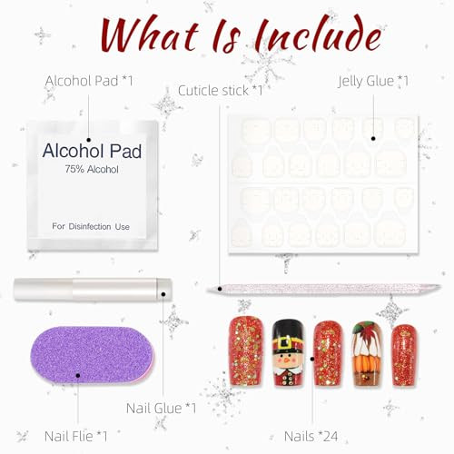 French Tip Press on Nail Thanksgiving Day Fake Nail Medium Coffin design 17