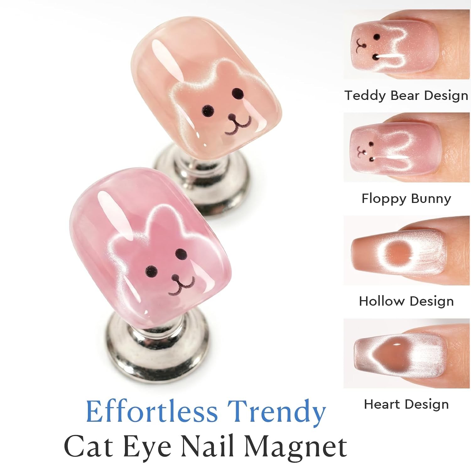 AZUREBEAUTY 11Pcs Cat Eye Magnet Kit, 3-in-1 Wooden Nail Pen | Cylinder Magnet c