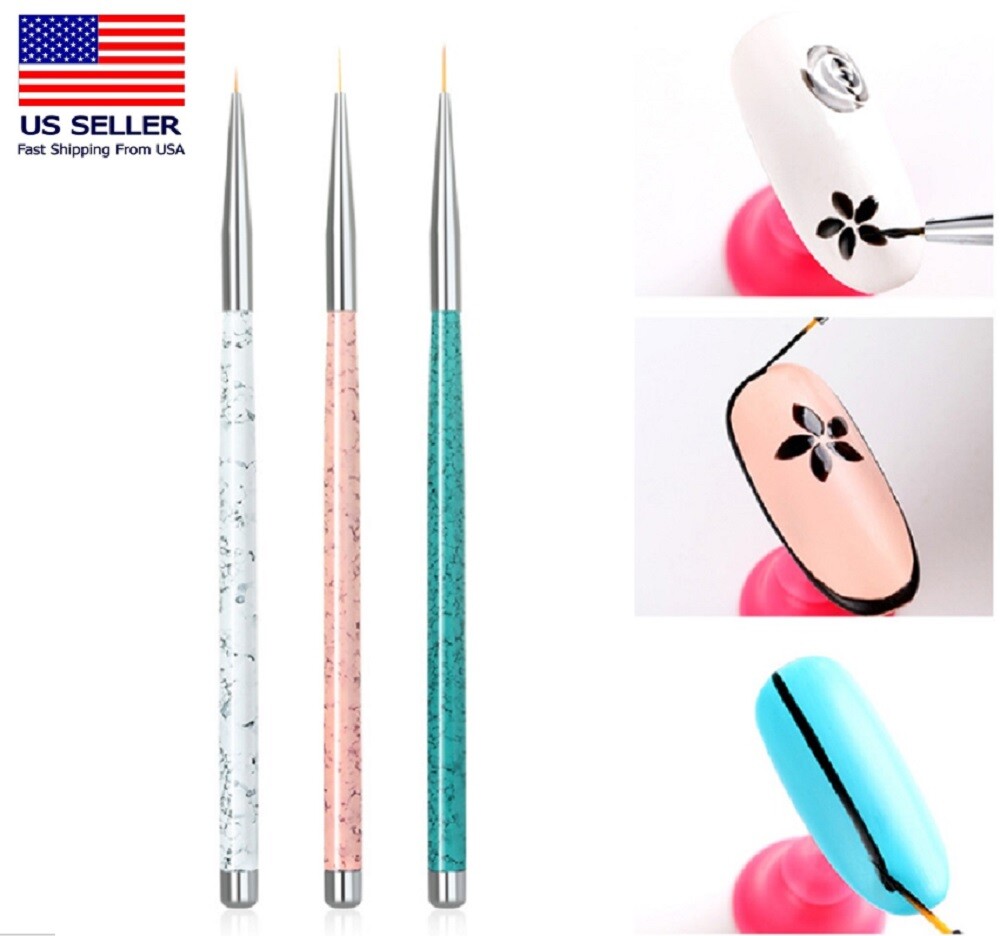 3 Pcs Nail Art Tool Set – Nail Art Pen, Dotting UV Gel Tool, and Liner Brush Set