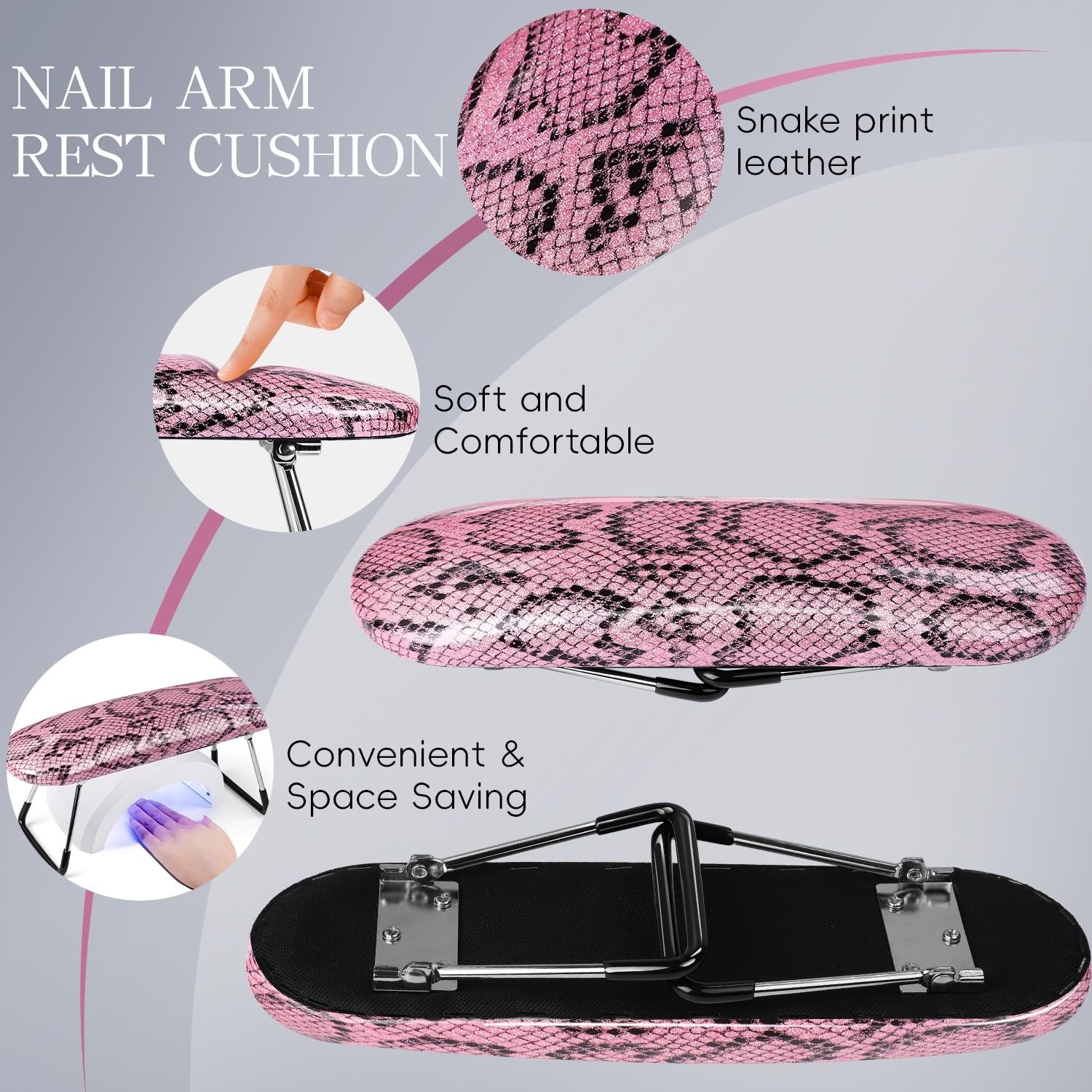 Professional Nail Hand Rest Stand Foldable PU Leather High-Density Sponge Nail A