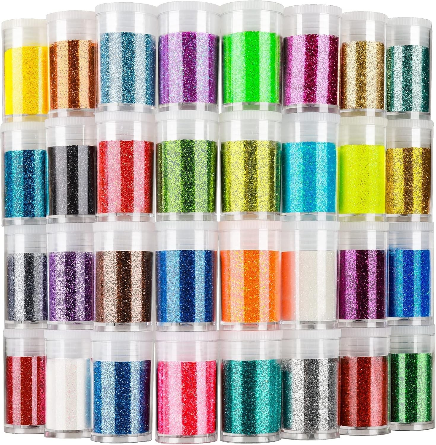 Glitter, 32 Colors Fine Glitter for Crafts, Resin, Body Hair Face Nail, DIY P…