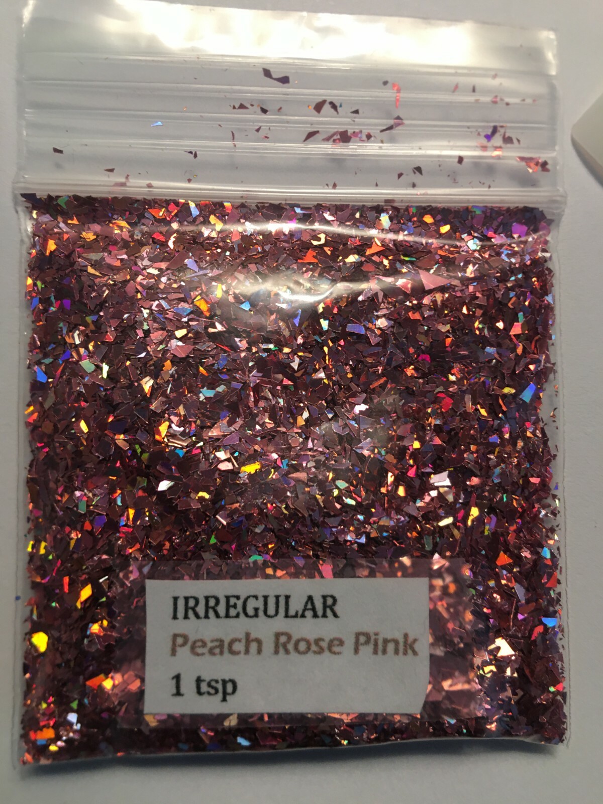 Solvent Resistant IRREGULAR shape Glitter(Peach Rose Pink) Nail Art Face Crafts