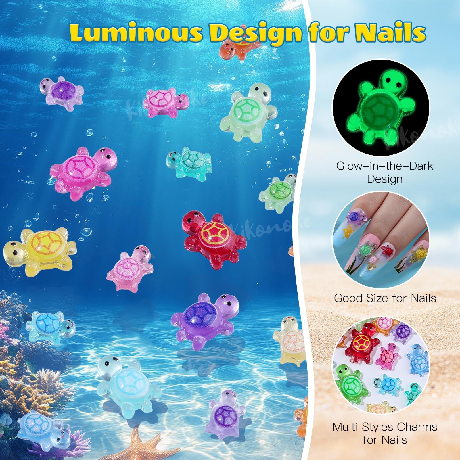 Kikonoke Sea Turtles Nail Charms 200pc