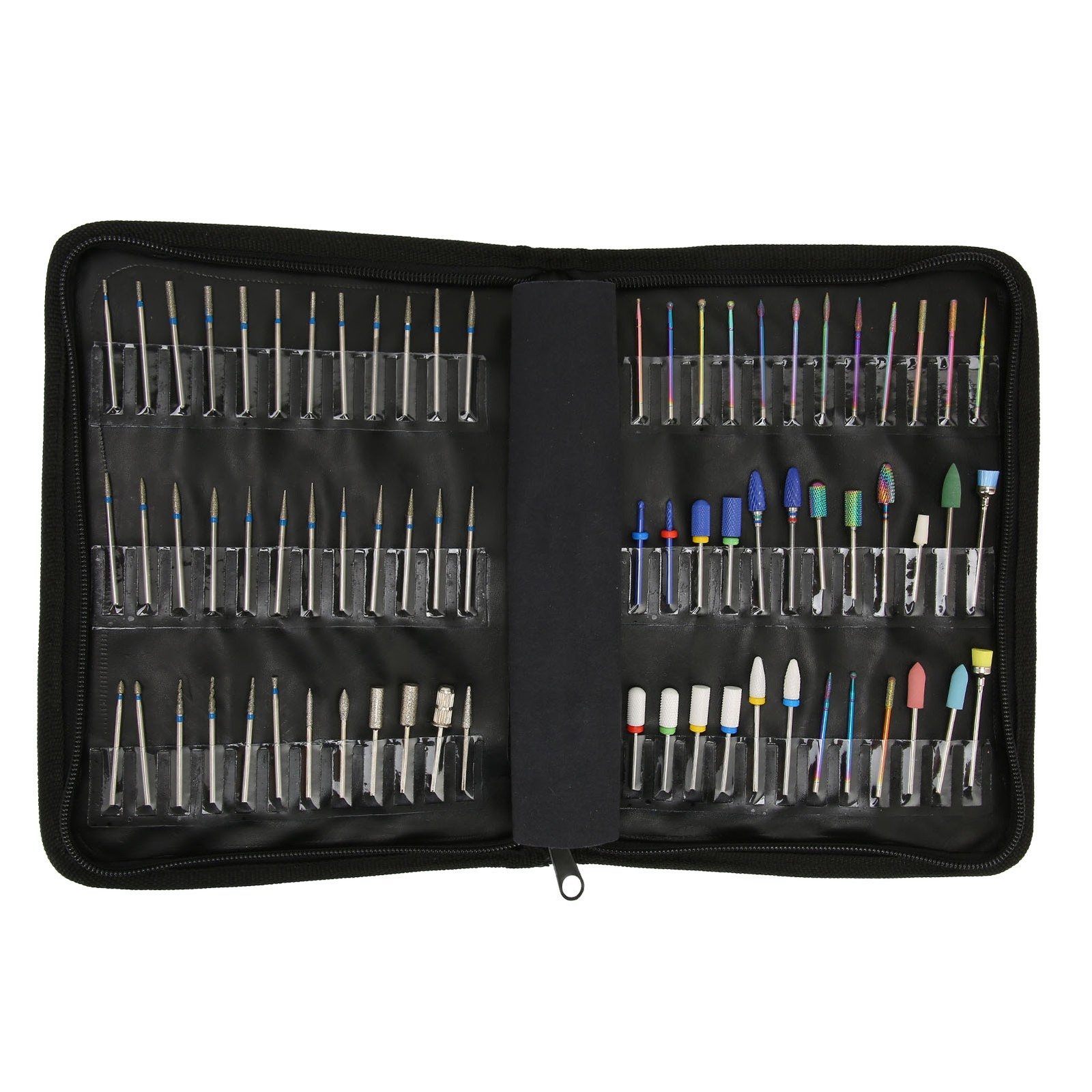 Nail Drill Bits Storage Bag Large Capacity Dustproof Portable Nail Drill Bits