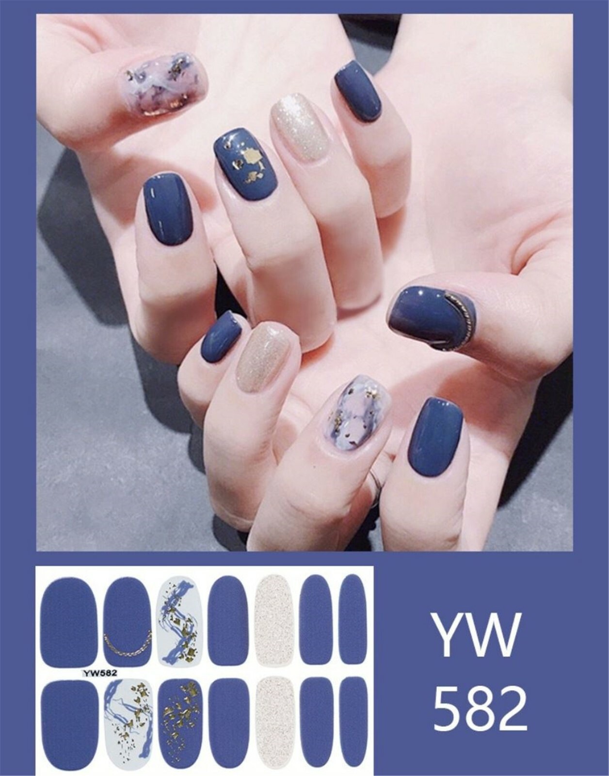 Easy Nail Art DIY Peel Off Self Adhesive Manicure Full Nail Sticker Cover Wrap