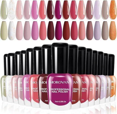 Fingernail Nail Polish Set: 15 Color 0.02 Fl Oz (Pack of 15) A1-Rose Queen