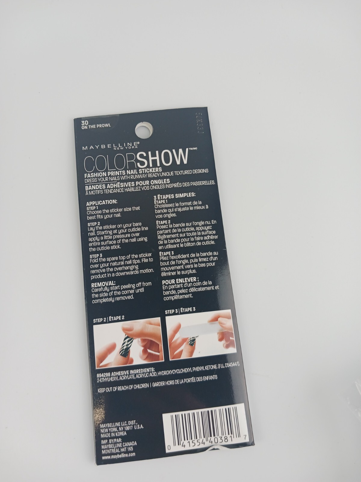 5 PACK MAYBELLINE COLOR SHOW FASHION PRINT 18 NAIL STICKERS 30,60,70,80,20