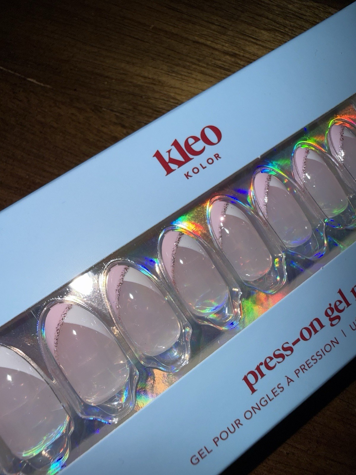 New Kleo Kolor Press-On Gel Nails – Etiole de Ballet – Long Almond French