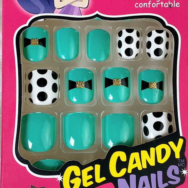 Broadway Kiss Little Diva Press On Nails Gel Candy for Girls Pinks Purple Aqua