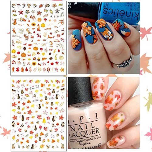 3D Thanksgiving Nail Decals Stickers, Self Thanksgiving Day, 10 Sheets