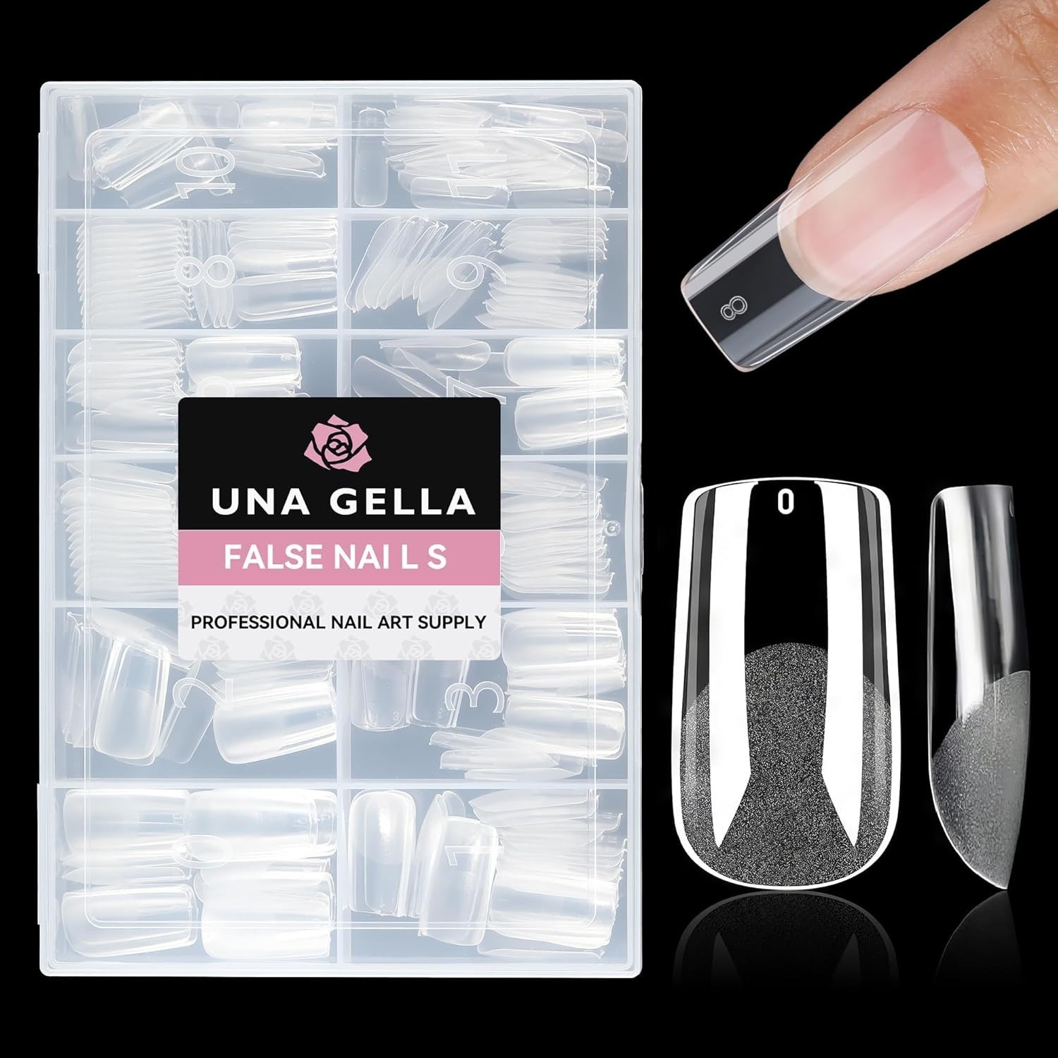 312pcs Medium Square Gel Nail Tips – Half Matte False Acrylic for Salon Quality