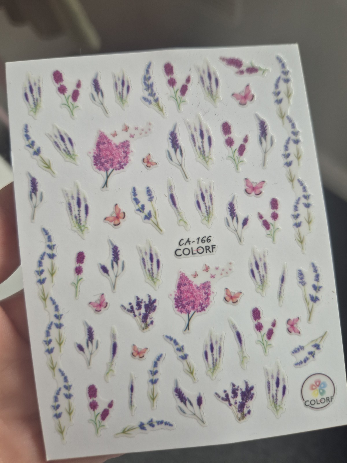 Nail Art Stickers Transfers Spring Summer Flowers Lavender ( CA166 )