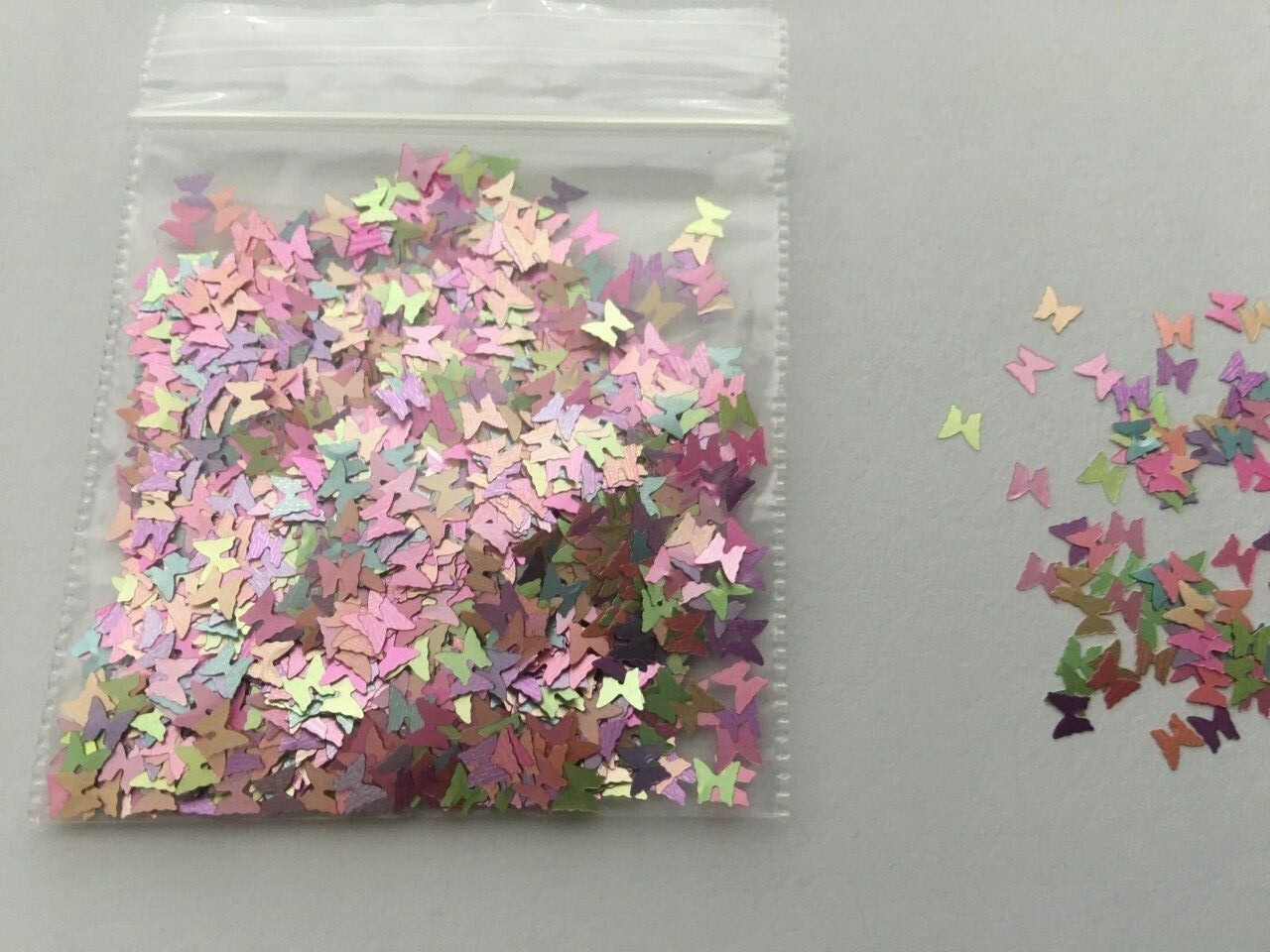 Metallic Pastel Pearlescent BUTTERFLY 4mm Glitter Nail Art Solvent Resist(1Tbsp)