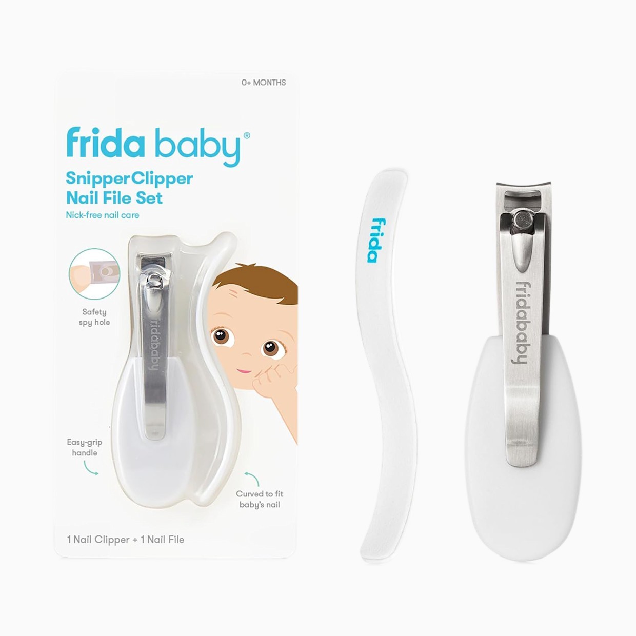 Frida Baby Snipper Clipper & Nail File – Safety Nail Trimmer, Curved Blade Newbo
