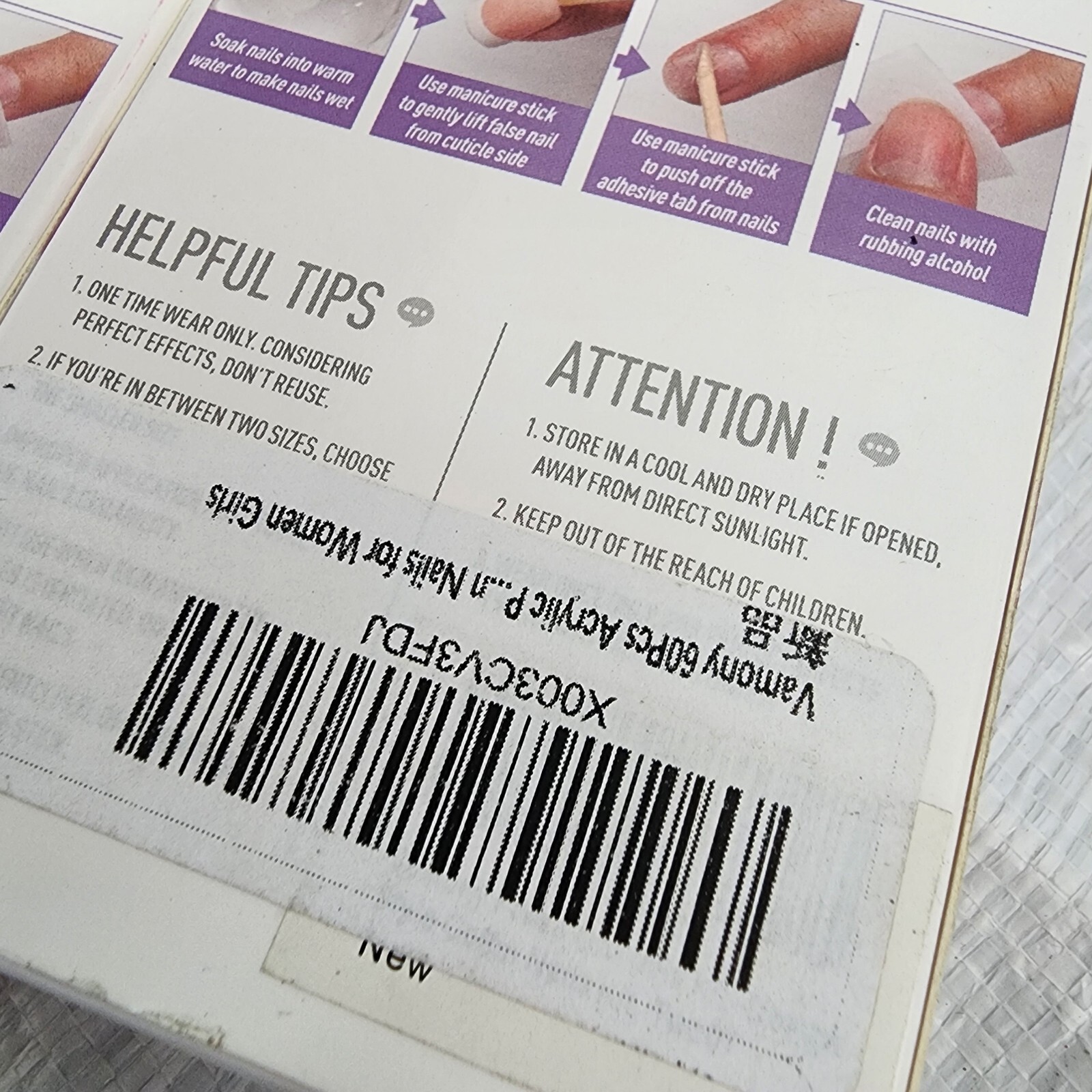 Vamony Press on Nails Salon Quality Fun Nail Art, No Glue Needed, Pack of 2
