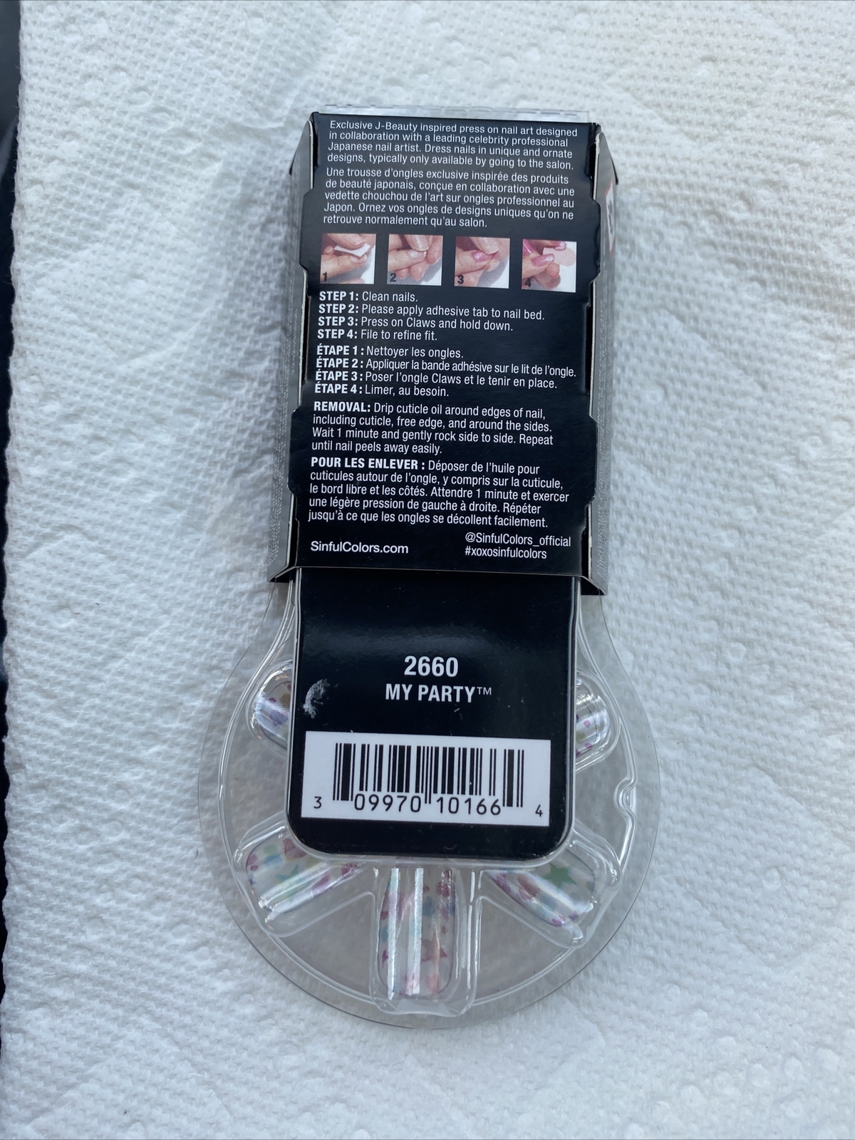 SinfulColors My Party 2660 2d Claws Press On Nails, 24 count Medium Oval