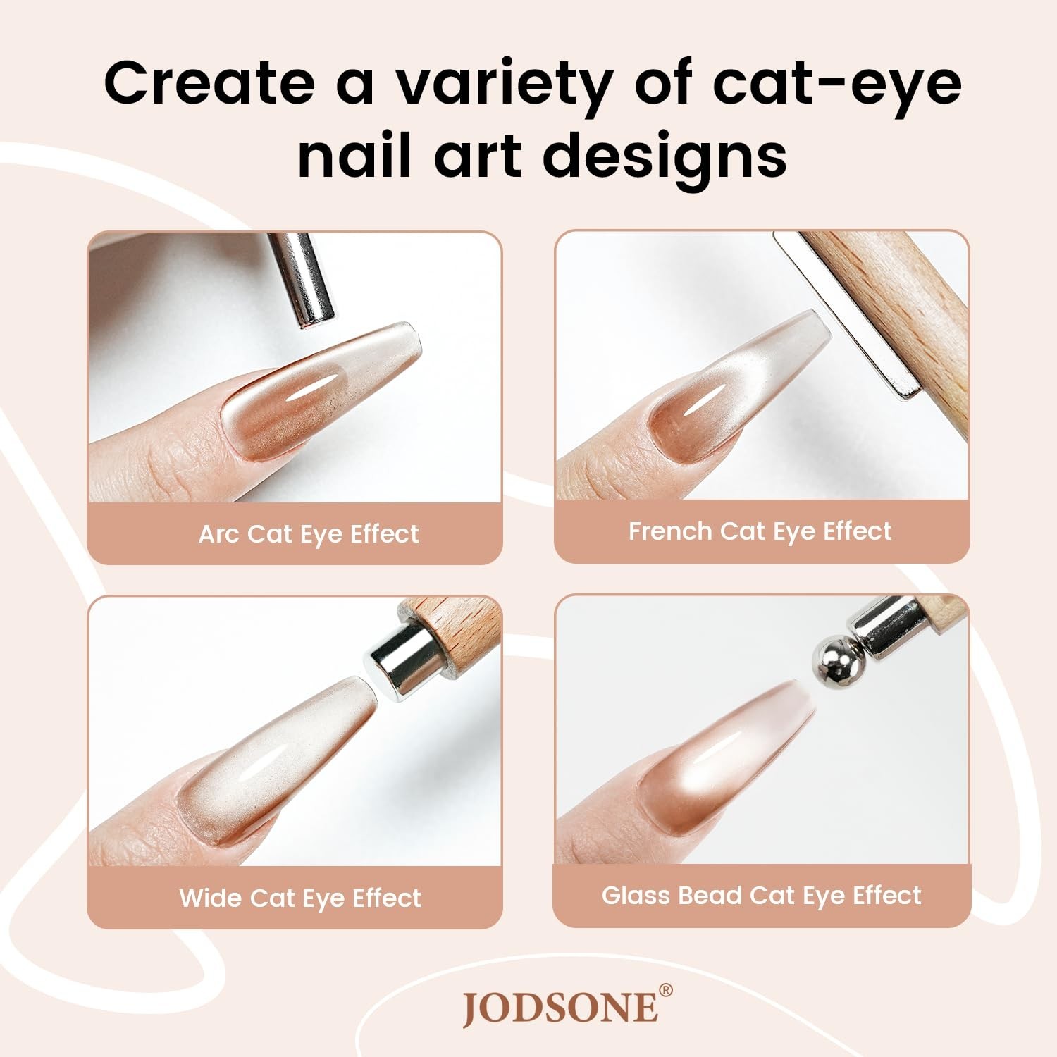3-in-1 Cat Eye Magnet for Nails, Cylindrical & Square Magnets Nail Art Pens,M…