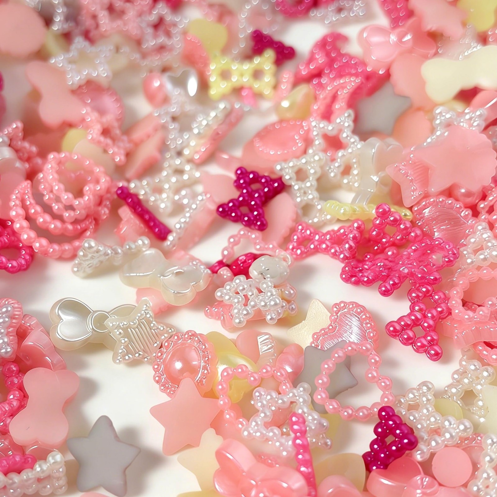 360Pcs Mixed 3D Nail Charms Kit Flatback Mix Styles Heart Star Bow Nail Rhine…