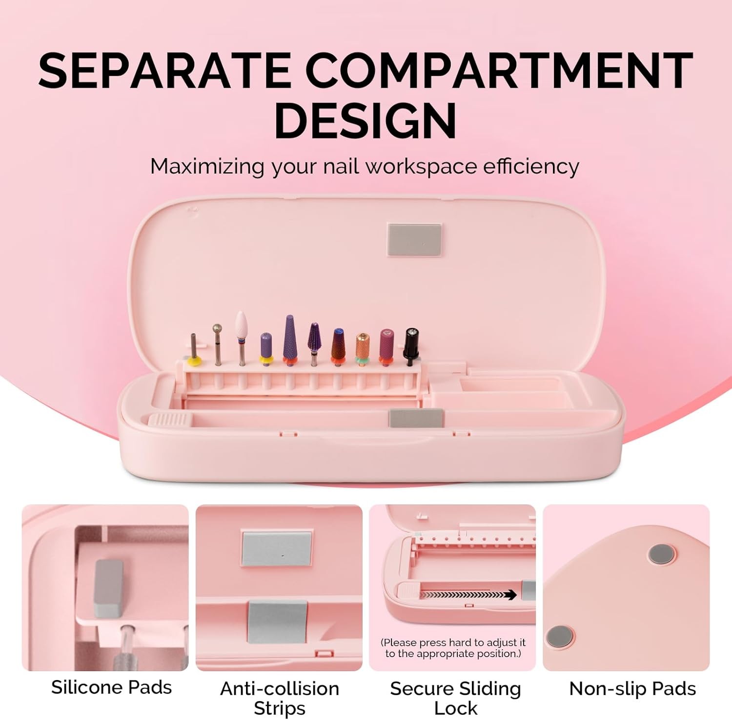 Acrylic Nail Tool Stora Box, Portable Dustproof Stand