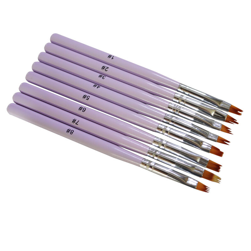 1 Set 8 Pcs Nail Flower Brush Petal Pattern Pen Serrated Pens DIY Nail Art Tool