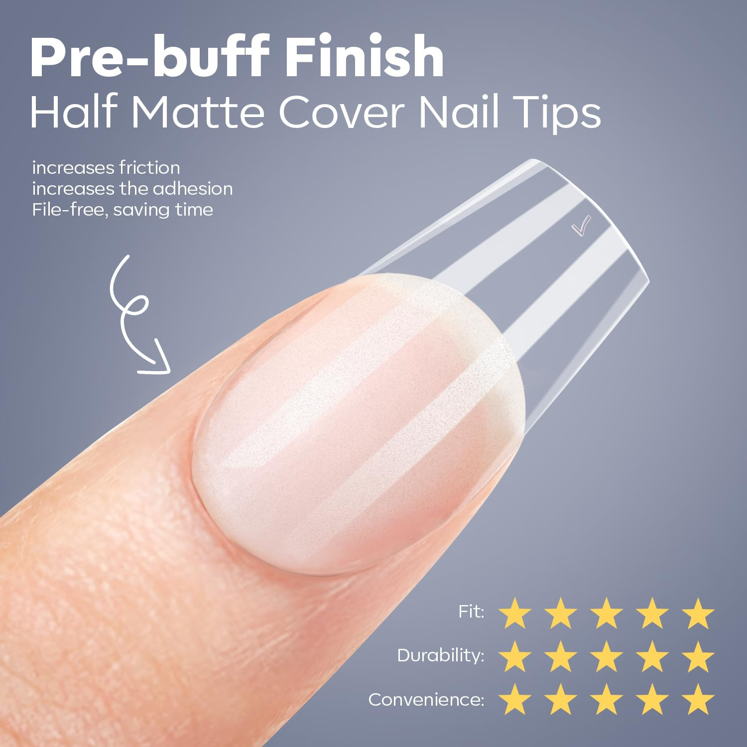 X Nail Gel Kit Short Coffin,510Pcs Fake Nails 15Sizes, 9-In-One Glue Prep Dehydr