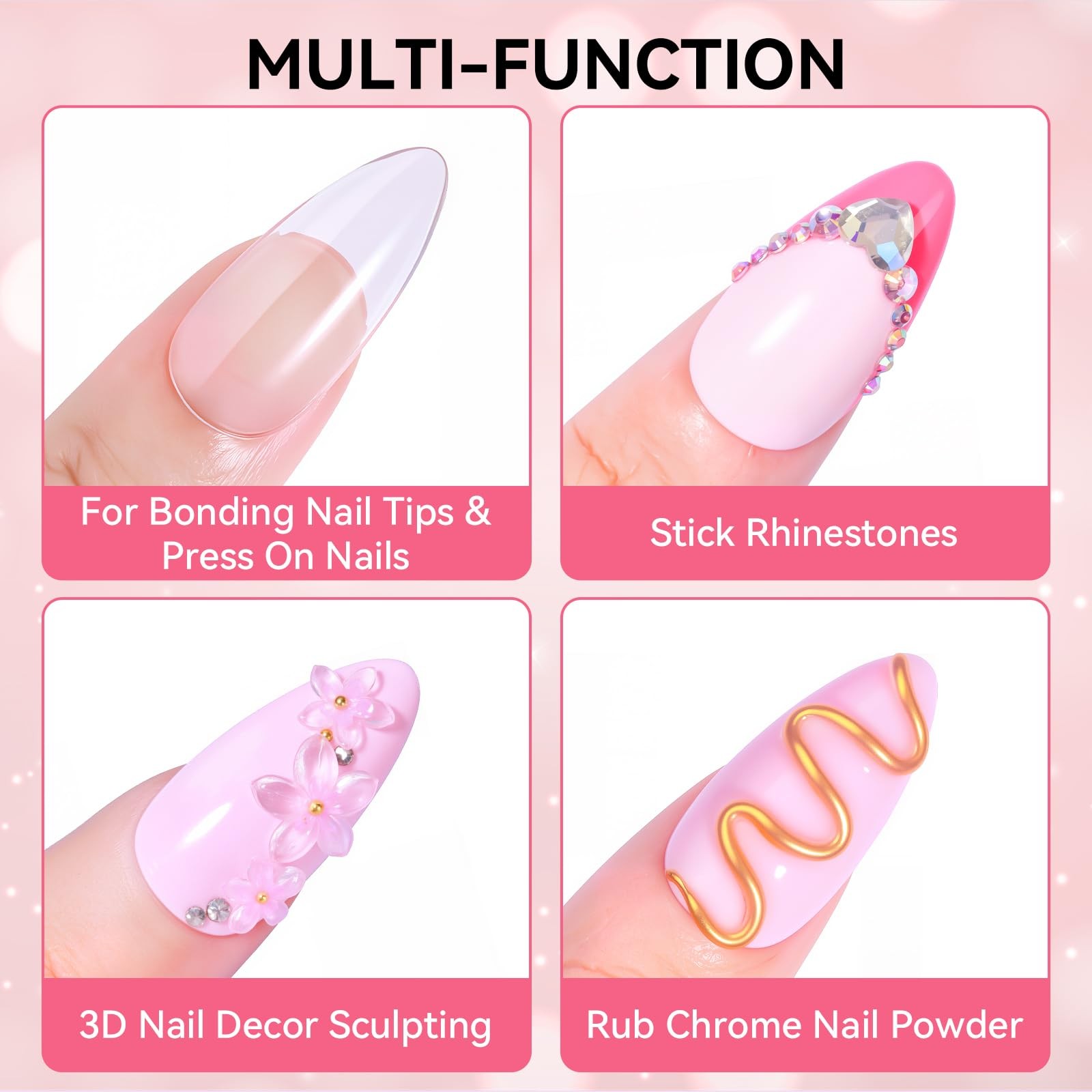 Makartt Solid Nail Glue Gel for Press on Nails: Strong 15ml / 0.53oz, Clear