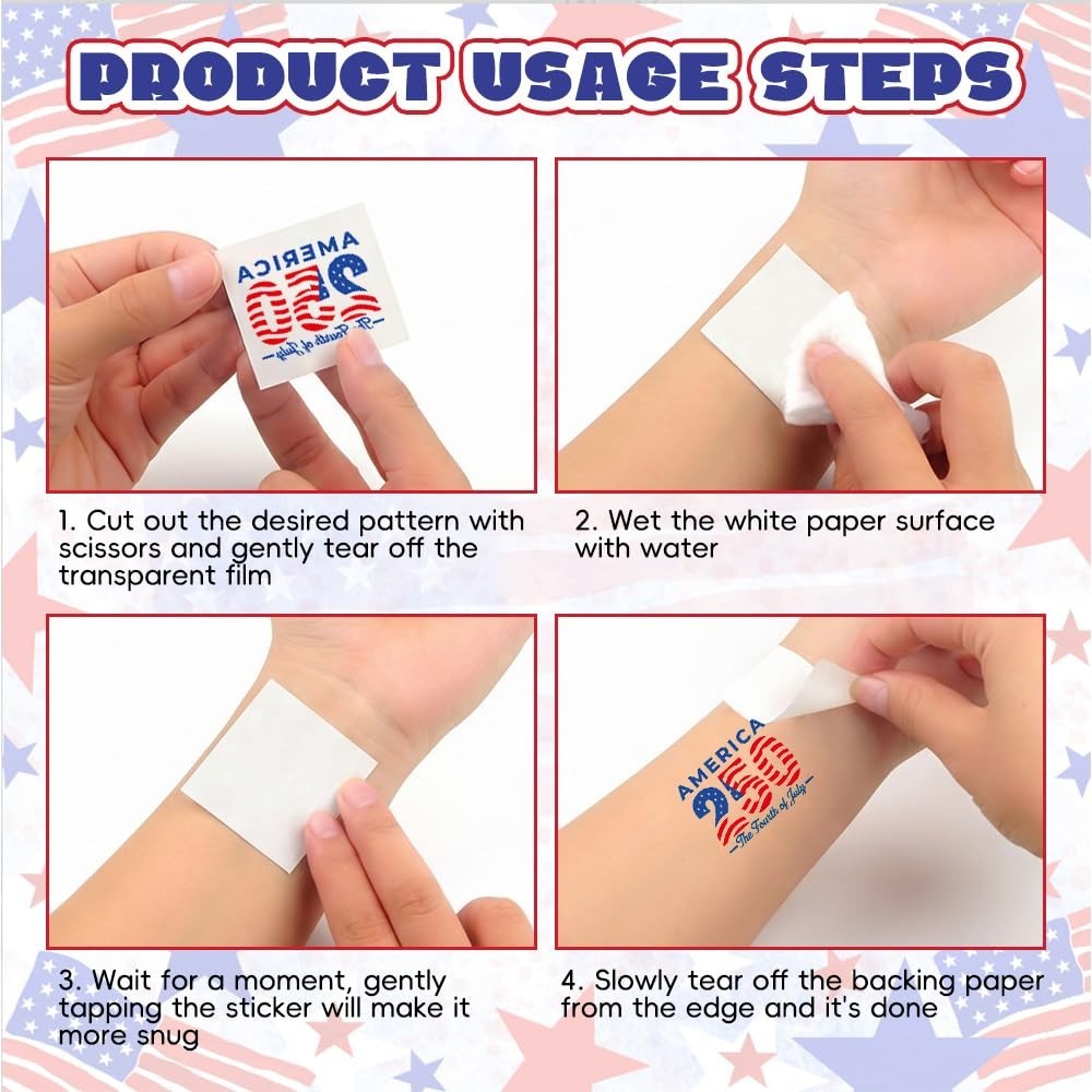 4Th of July Nail Stickers, Glitter Red Blue White Star for Independence Day Patr