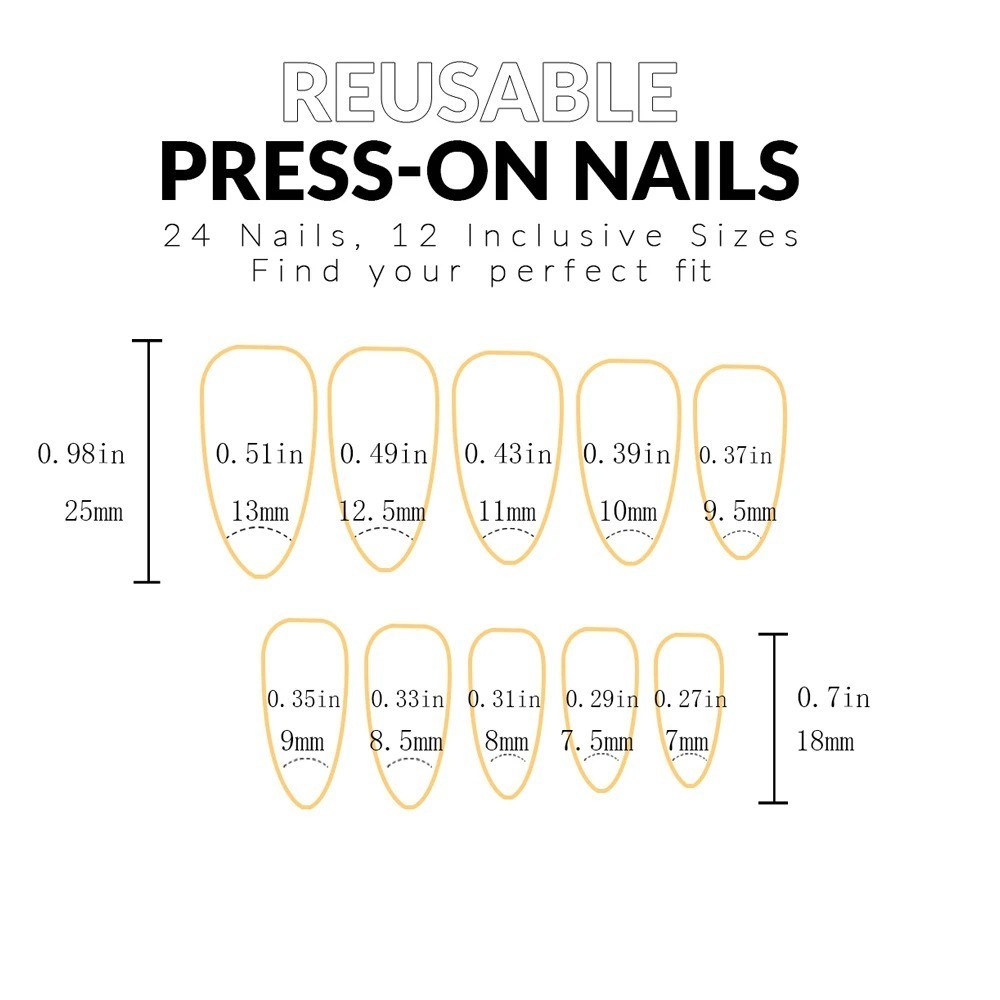 24 Pcs Oval Short Press On Nails Gradient Glossy Mixed Colors False Nail Set
