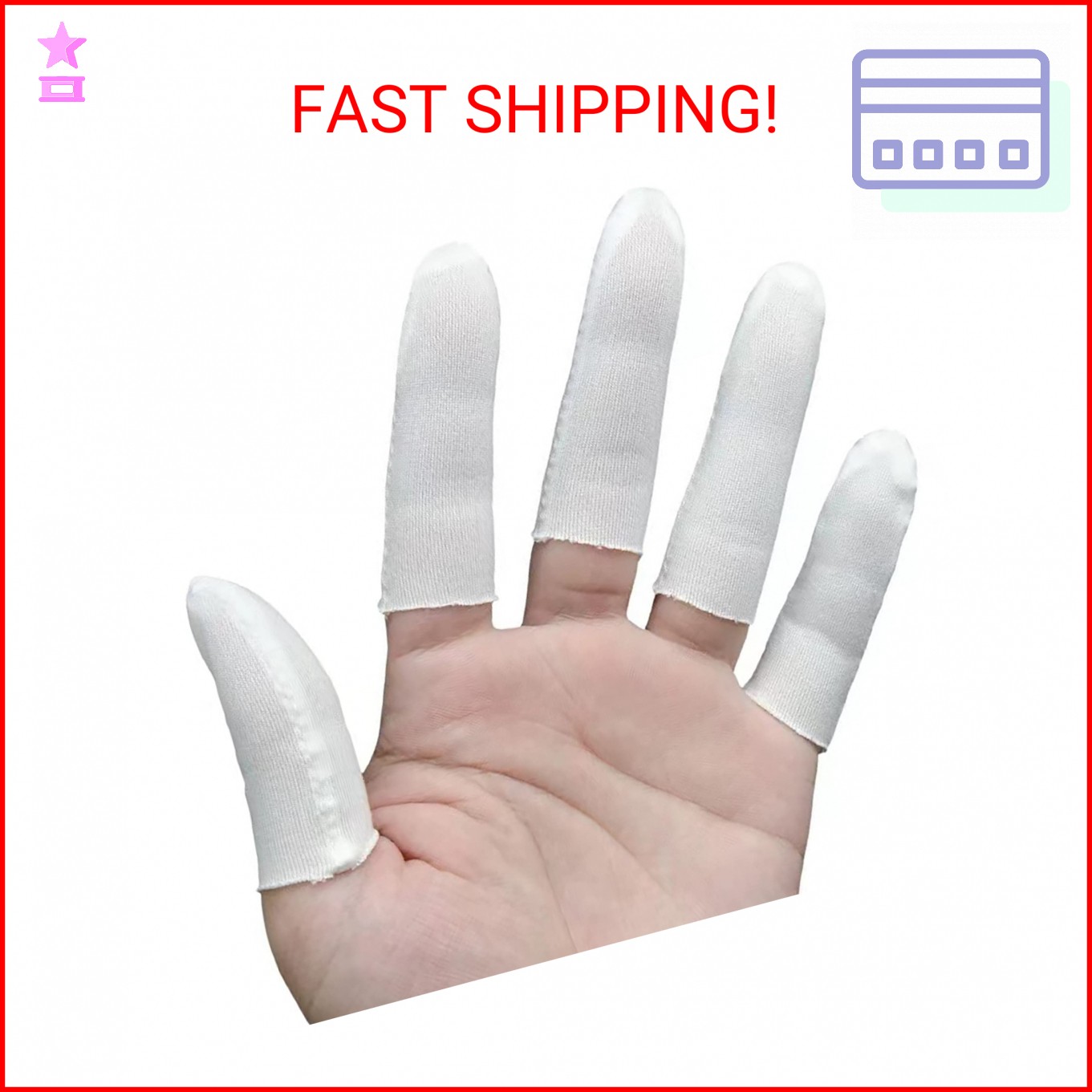 200 Pieces Cotton Finger Cots, Cloth Finger Sleeves with Elastic Rings, Toe Slee