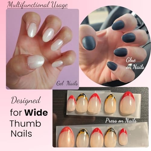 Extra Short Wide Fit Almond Nail Tips for Short Wider 07-Wide XS/XXS Almond