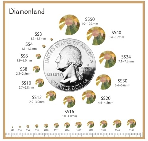 Diamonland Flatback Glass Crystal Rhinestones Rounds Gems for Bedazzling Nail…