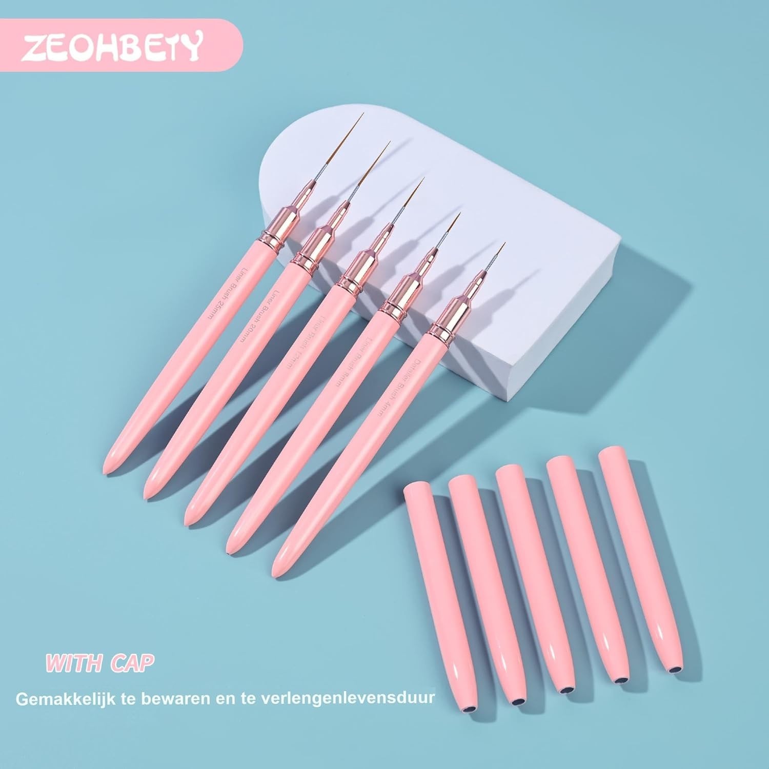 5-Piece Metallic Nail Art Brush Set – Liner Brushes for Stunning Designs