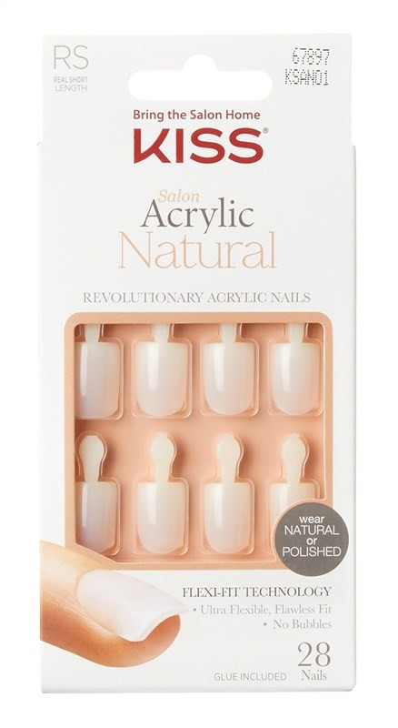 Kiss Salon Acrylic Natural 28 Count Real Short Nude