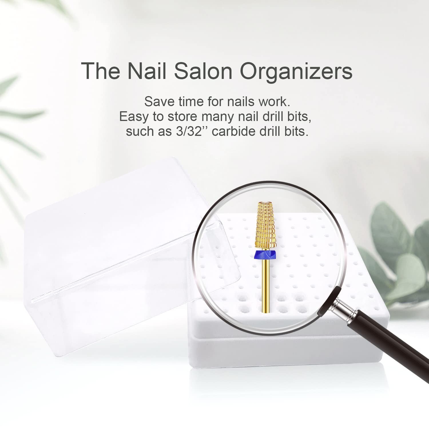 CORFULRA Nail Drill Bits Holder, Nail Organizer Box for Nail Drill Bits, Larg…