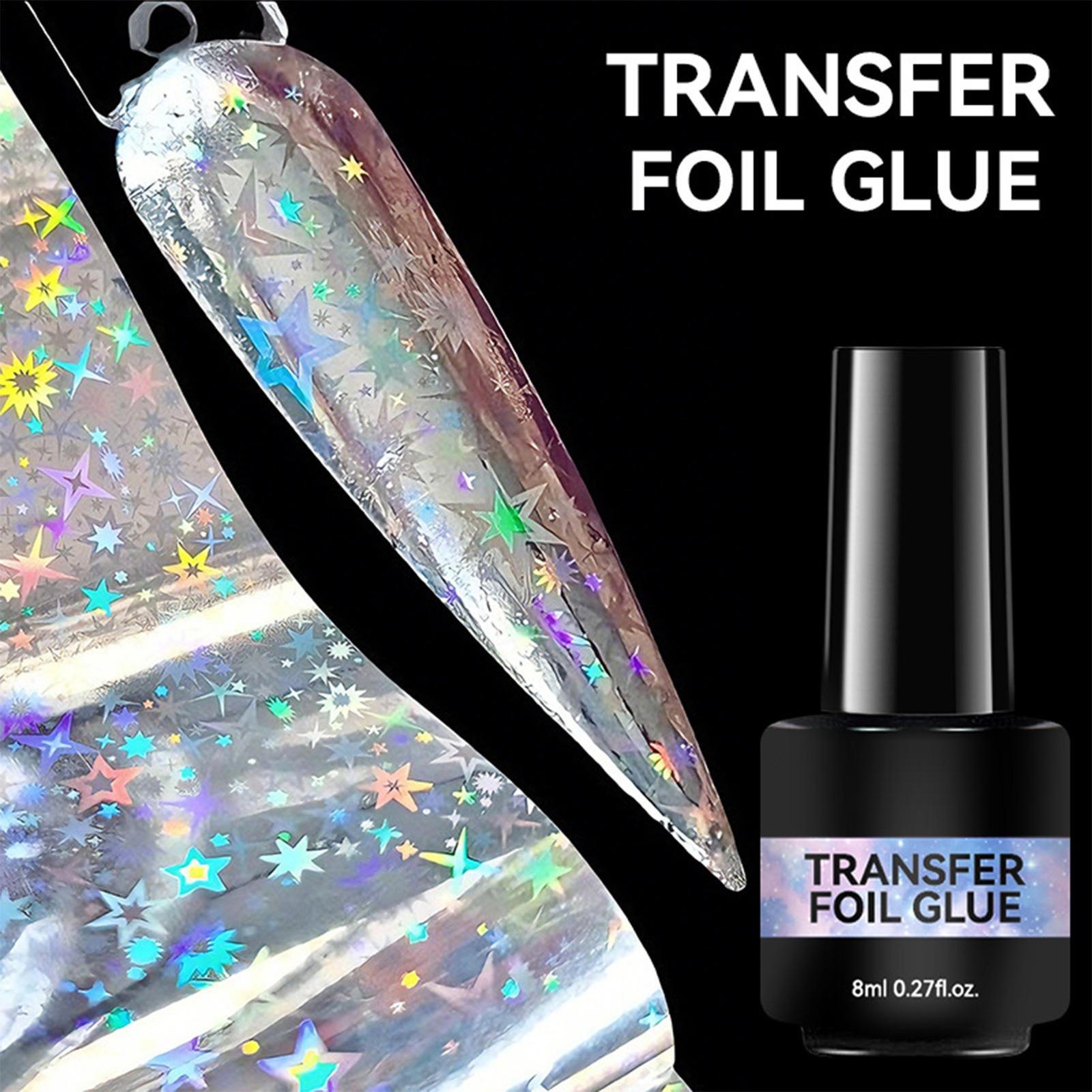 `Nail Art Foil Glue Gel 8ml UV Lamp Needed Adhesion Transfer Gel Starry Strong