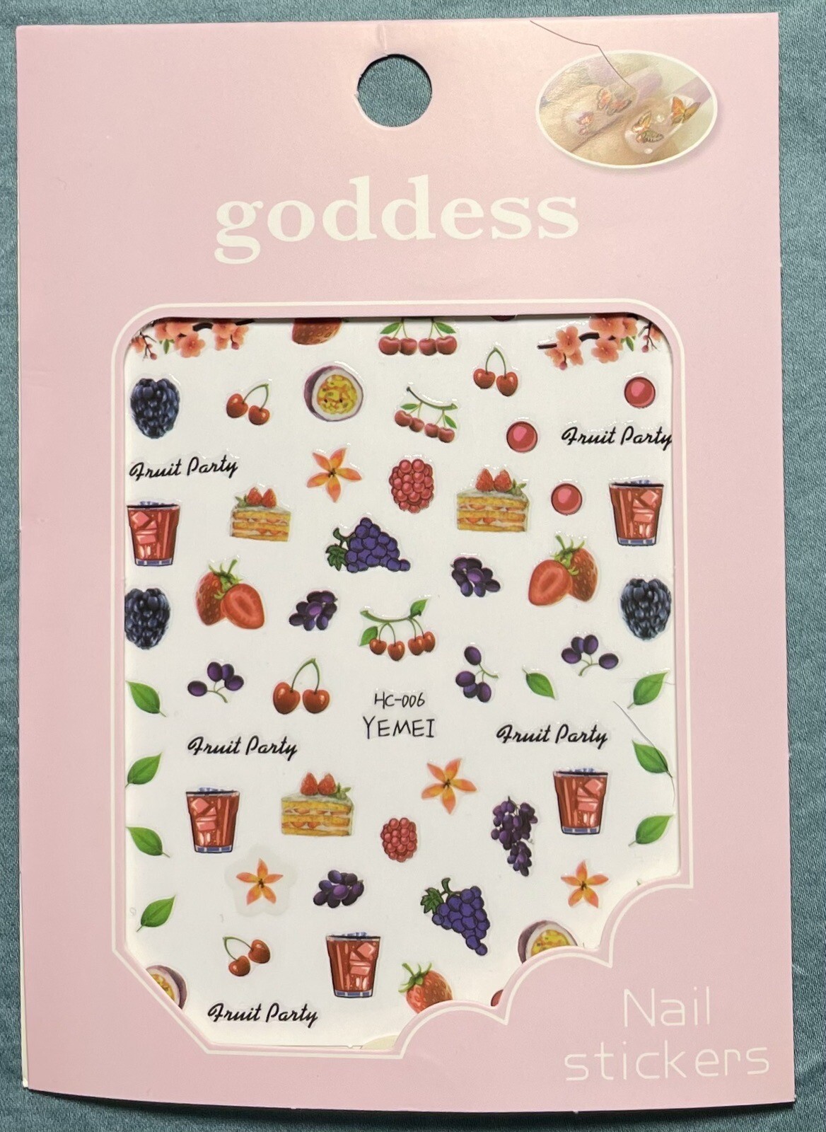 Nail Stickers Art Decal DIY Design 3D Waterproof Fruit Party 4C-006