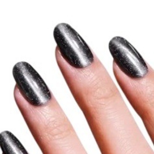 Glamnetic Galactic Press On Nails Short Round Black Glitter Cat Eye New in Box