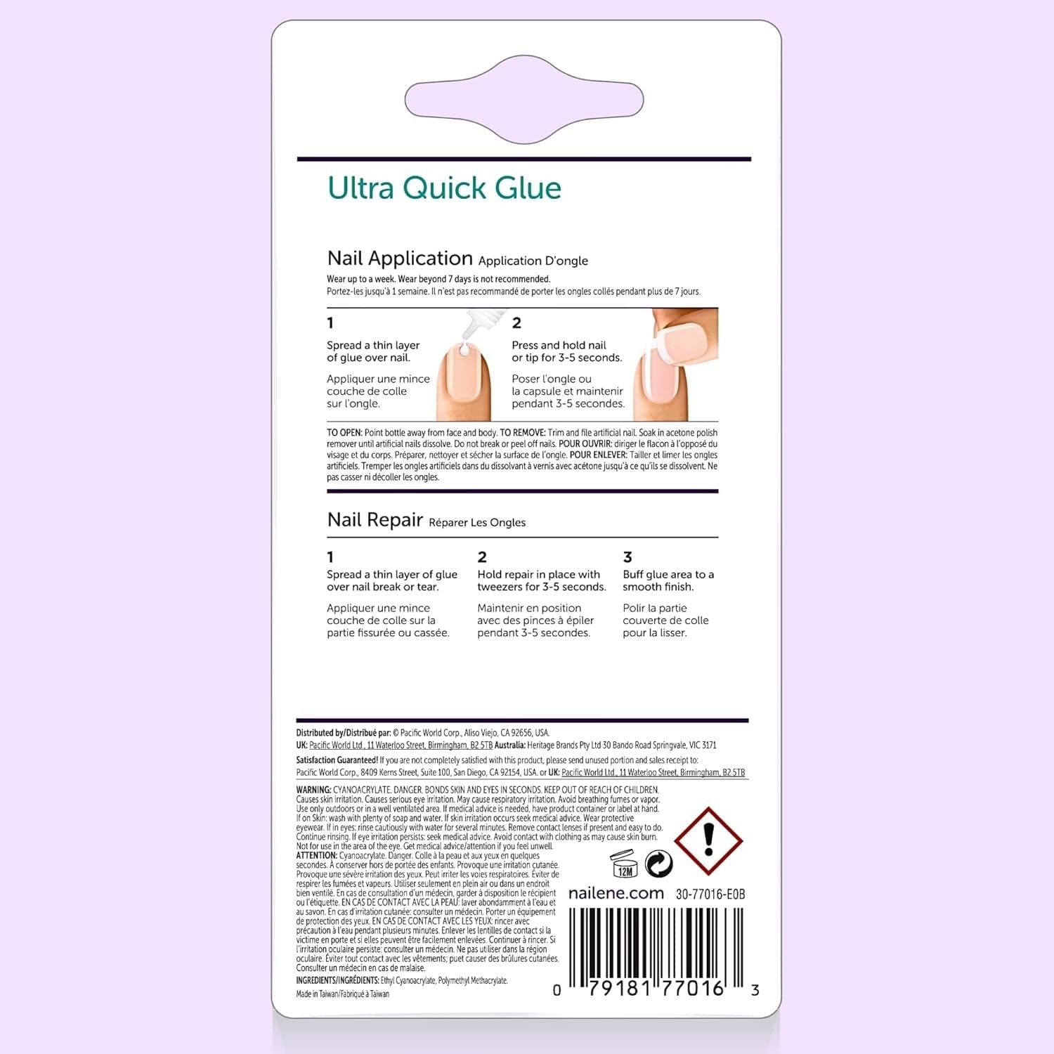 Water-Resistant Nail Glue – Long-Lasting Hold for Stylish Nails – 0.10 Fl Oz