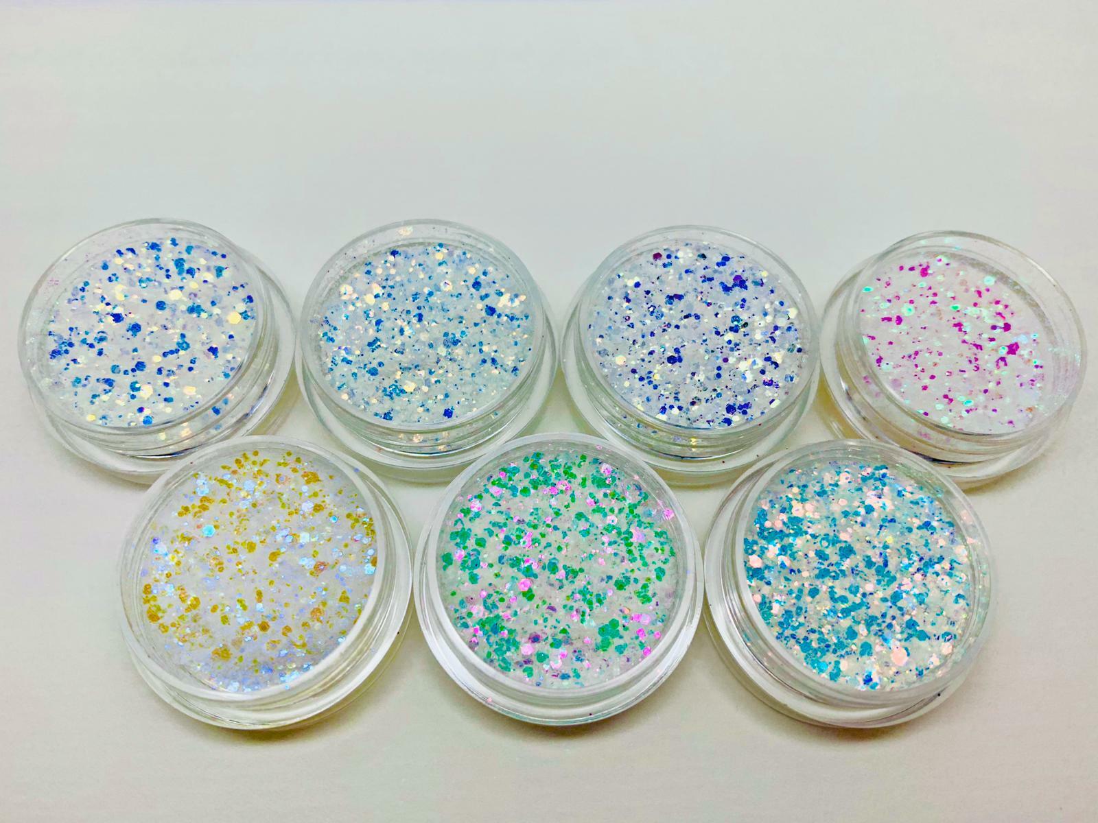 Unicorn CHUNKY GLITTER MIX Nail Shimmer Sequins Mermaid Powder Effect Paillette
