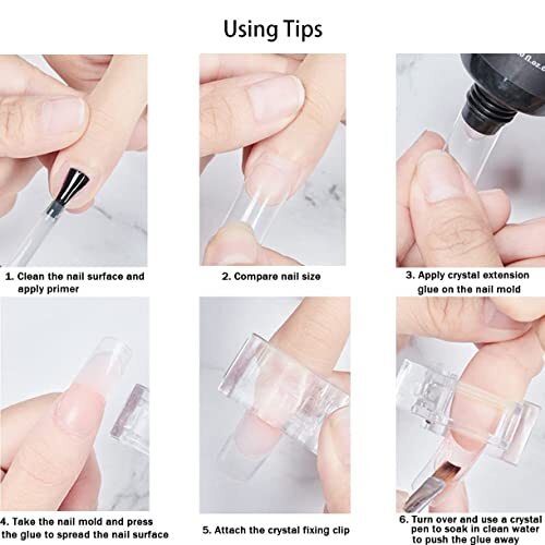 10 Nail Tips Clip Clamps for Poly Nail Gel Quick Building Extension Builder Tool