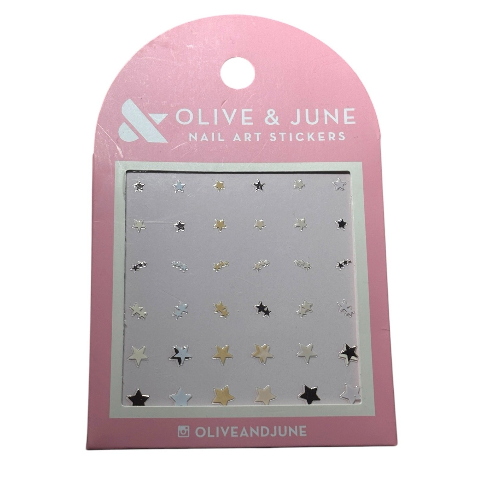 Olive & June Nail Art Stickers–Metallic Star Designs, Self‑Adhesive, Nail Art
