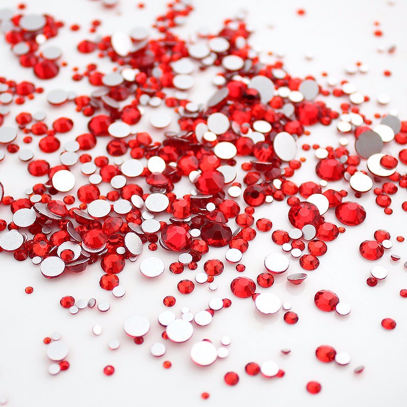 720p Mix Size Nail Art Rhinestones Glitter Diamond Crystal Gems Tips Decoration
