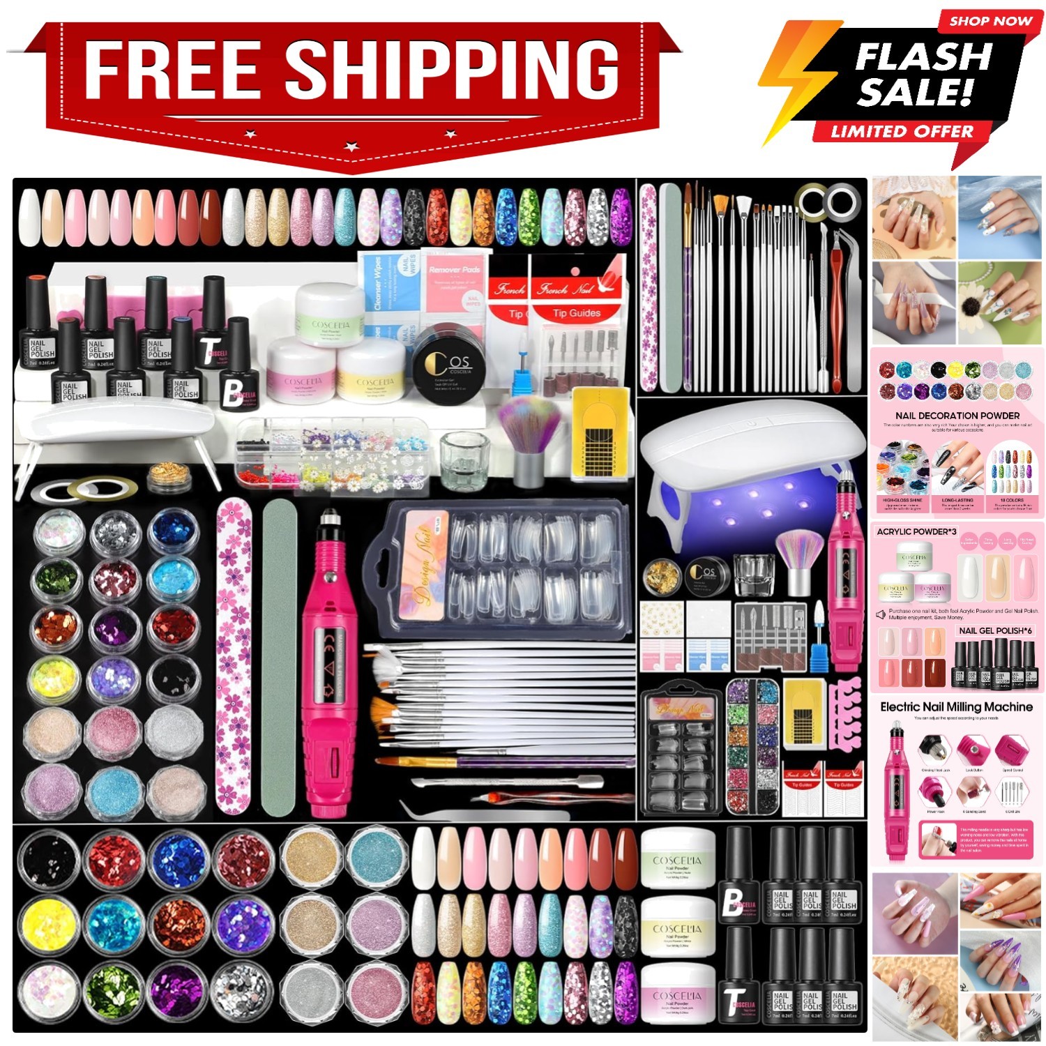 Acrylic Nail Kit for Beginners with Everything Professional Acrylics Powder 6…