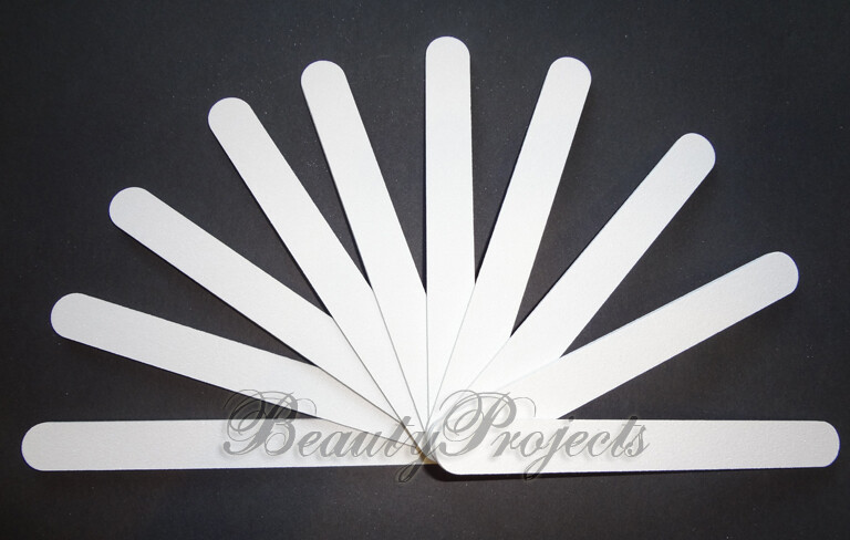 5000pcs White Mini Manicure Nail File 100/100 Grit 13cm Bulk – Plastic Center