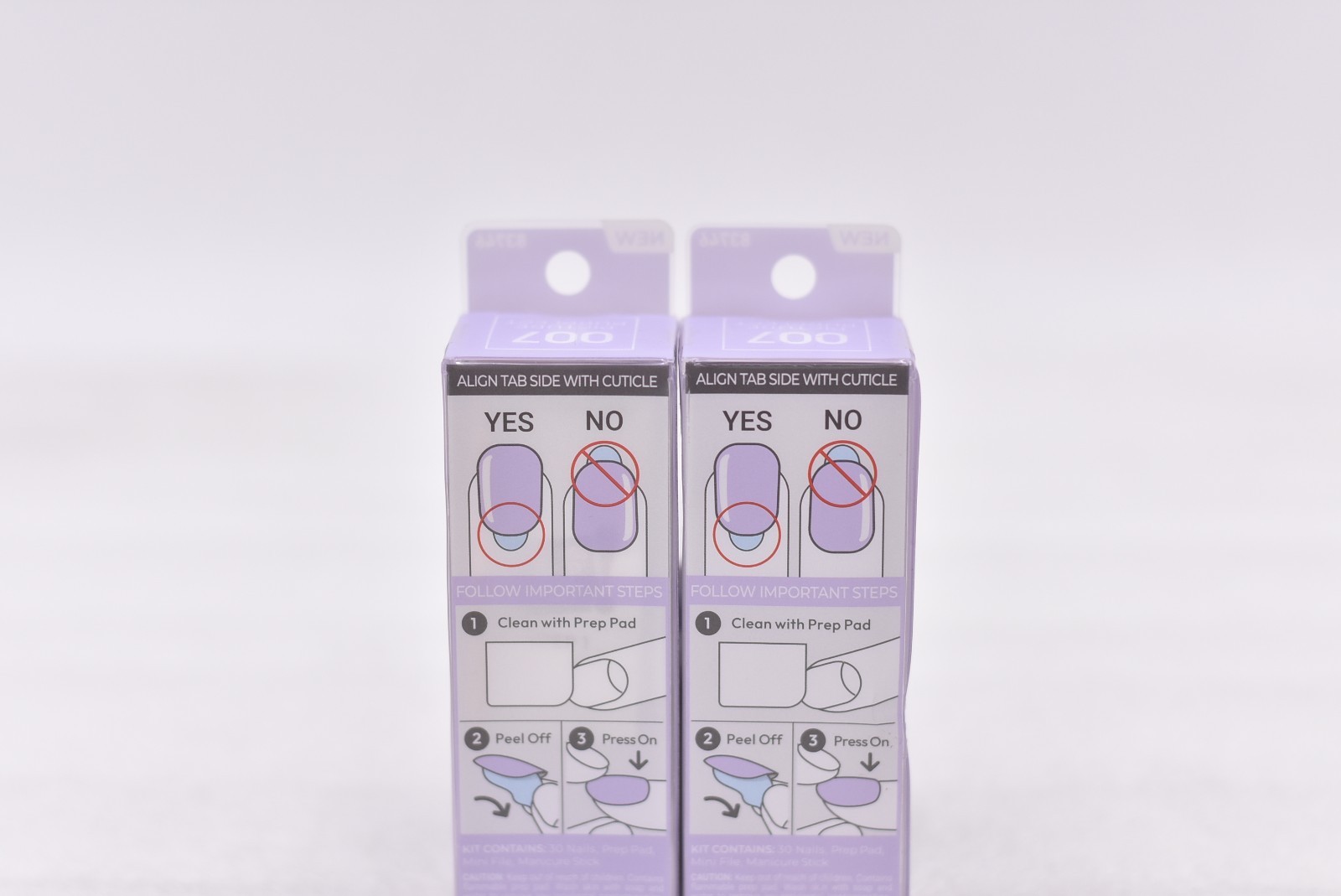 Lot of 2 Kiss Impress 007 Picture Purplect Short Nails – 30 Nails