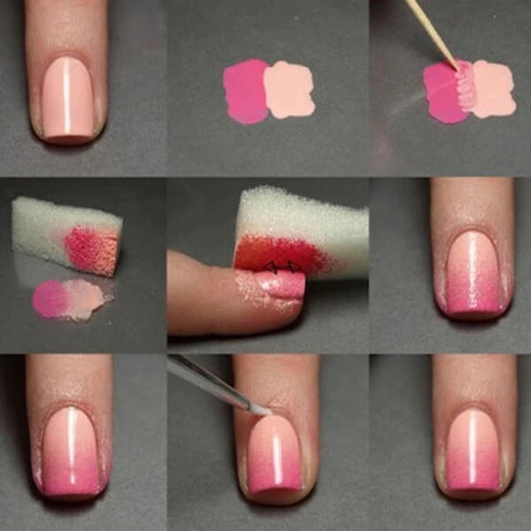 2x Sets – Nail Polish Art Sponge Gradual Change Polish Stamping Manicure Tool
