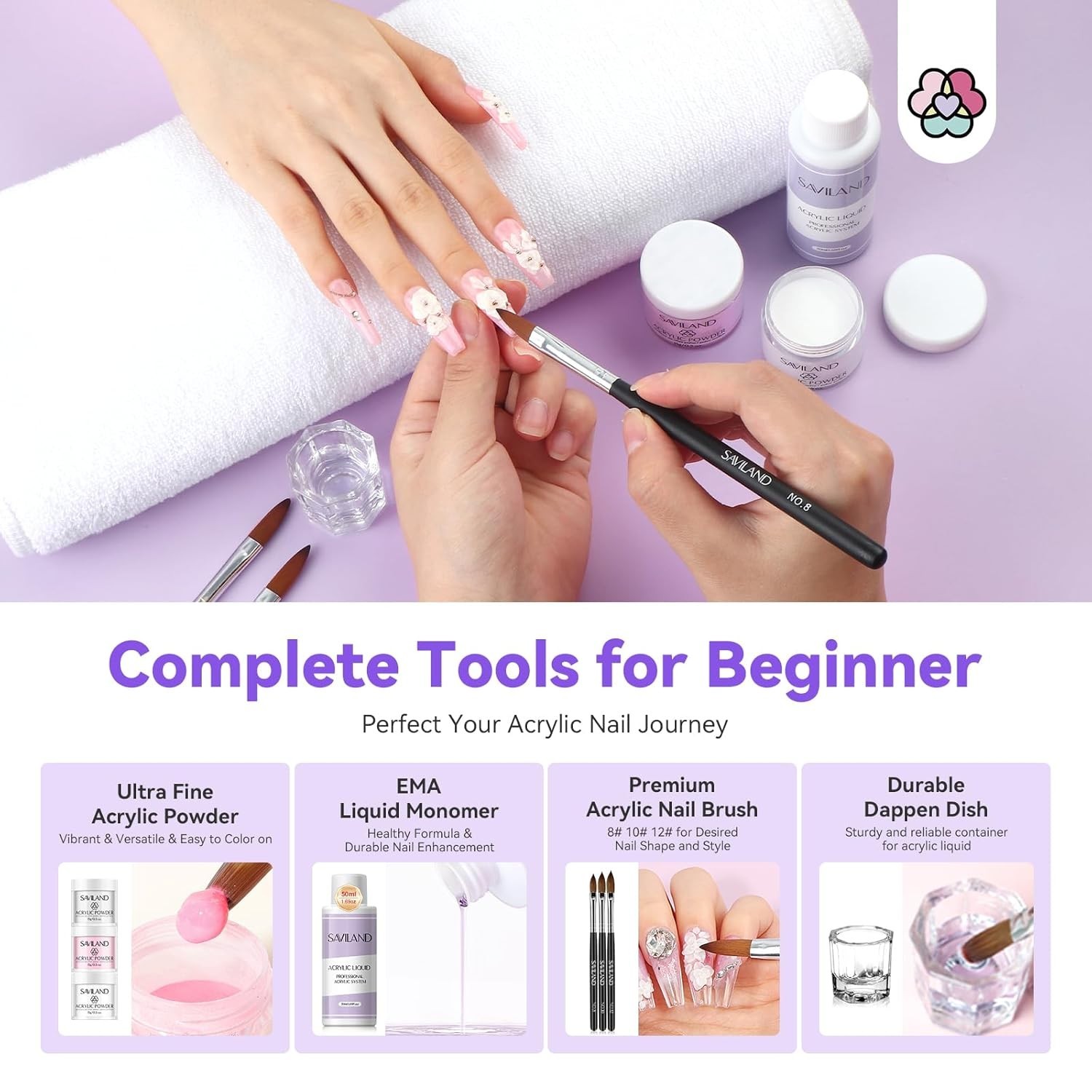 Acrylic Nail Kit for Beginners with Everything: Professional Nails Kit Acrylic S