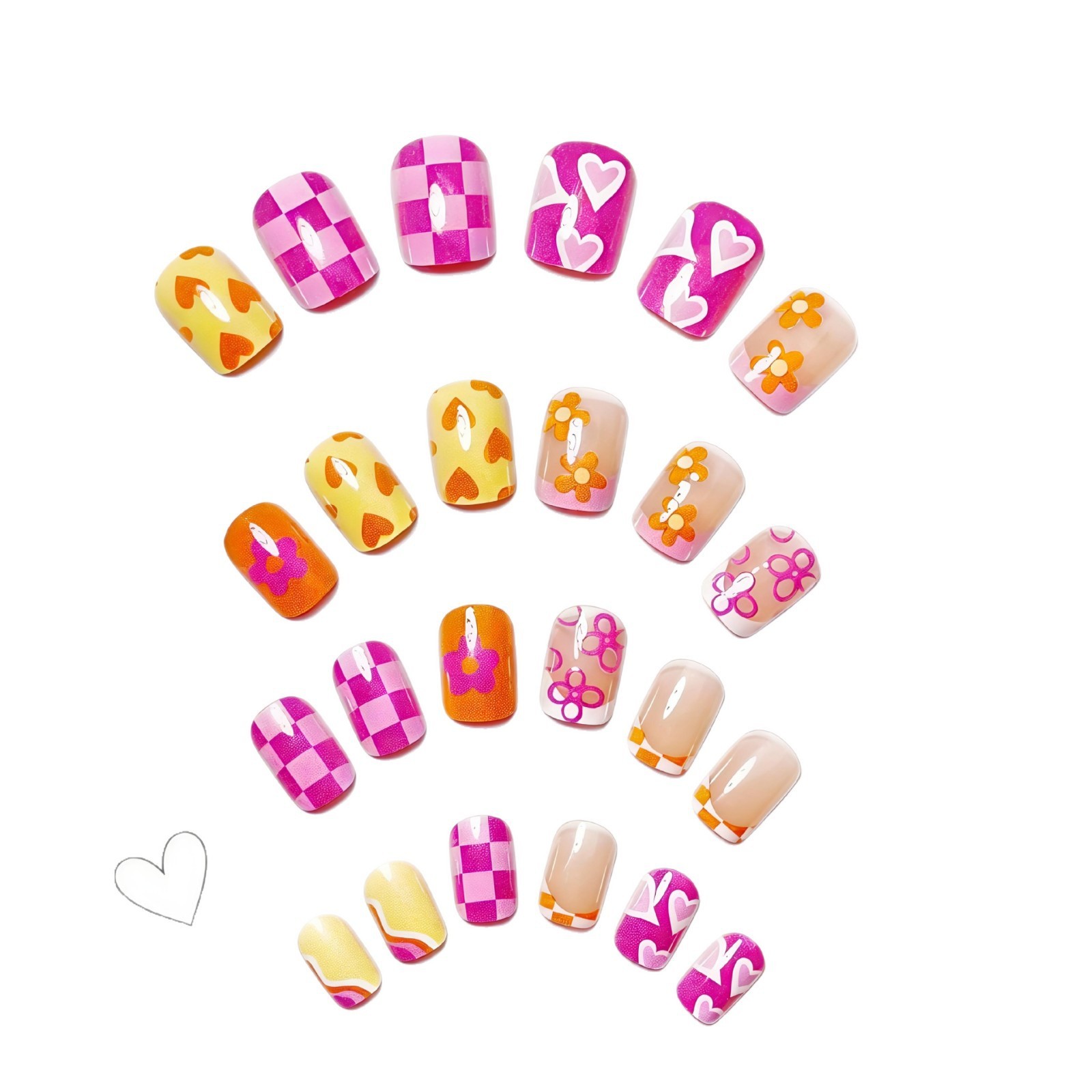 Colorful Summer Cute Little Flower Press-on Nails