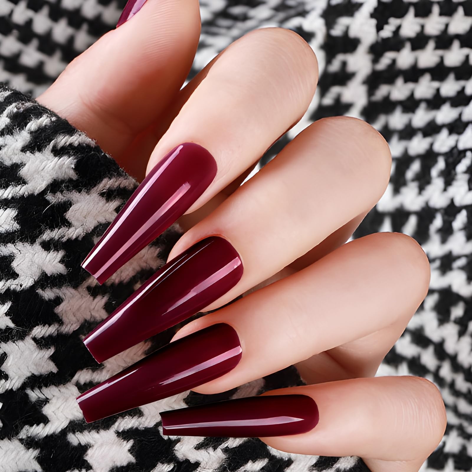 120pc Coffin Press on Nails Medium Length Colored Long Ballerina Fake Nails F…